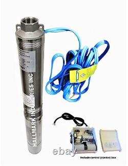 Submersible Deep Well Pump, 3.8 2HP/230V, 35GPM/400', withcontl box Hallmark Indu