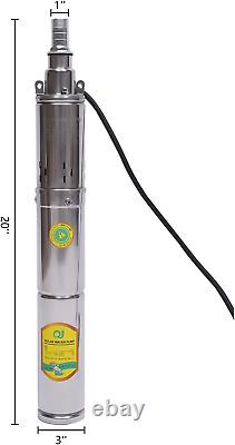 Submersible Deep Well Pump Solar Water Pump DC 24V 370W Stainless New