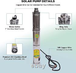 Submersible Deep Well Pump Solar Water Pump DC 24V 370W Stainless New