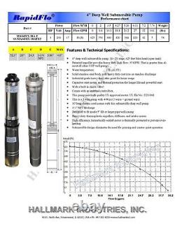 Submersible Pump, Deep Well, 4, 3HP/230V, 625', all S. S. Hallmark Industries