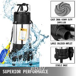 Submersible Sewage Pump VD-750F 1 HP 6340 GPH Heavy Duty Deep Well Water Pump