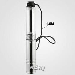 Submersible Well Pump 164FT 25.5GPM 220V 1/2HP Deep Stainless Steel Water NEW