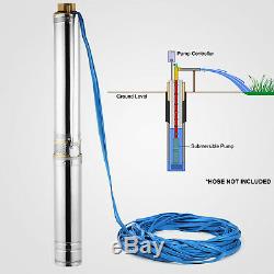 Submersible Well Pump 341FT 25.5GPM 220V 1.5HP Deep Stainless Steel Water NEW