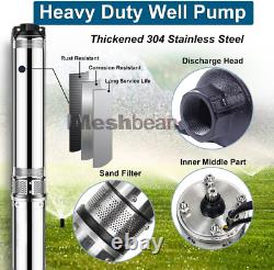 Submersible Well Pump, 4 Deep Well Pump Stainless Steel with 33Ft P