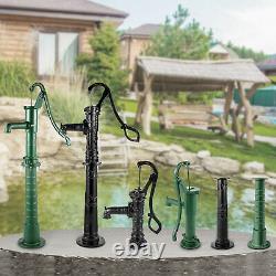 VEVOR Black/Green Hand Water Pump/Stand Cast Iron Garden Deep Well Manual Pump