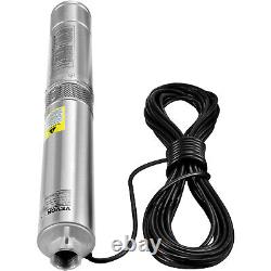 VEVOR Deep Well Submersible Pump Stainless Steel Water Pump 1HP 230V 37GPM 207ft