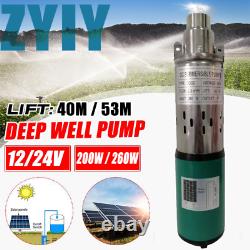 ZYIY 12V/24V Solar Submersible Pump Deep Well Water Pump for Home 200/260W Green