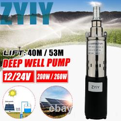 ZYIY Home 12V/24V Solar Pump Submersible Deep Well Water Pump 200With260W Black
