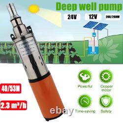 ZYIY Home Solar Submersible Water Pump 12V/24V Deep Well Pump 200With260W Orange