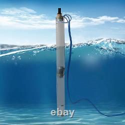 0,75HP Pompe à eau submersible de puits profond en acier inoxydable de 95 pieds avec boîtier de contrôle