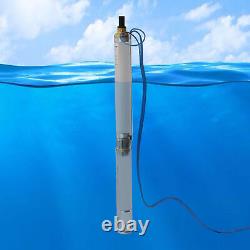 0,75HP Pompe à eau submersible de puits profond en acier inoxydable de 95 pieds avec boîtier de contrôle
