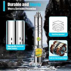 1 Pompe à eau de puits alimentée par l'énergie solaire Pompe de forage submersible DC 24V 370W 1.8 m³/h