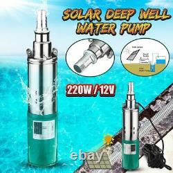 220w DC 12v 45m Electric Solar Deep Well Water Pump Submersible Bore Hole Pond