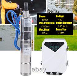 3 Pompe à eau de puits profond solaire submersible avec contrôleur MPPT KIT 500W US