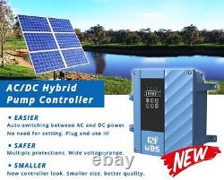 3 Pompes à eau de puits profond hybrides submersibles alimentées par énergie solaire AC/DC 2HP 110/220V.
