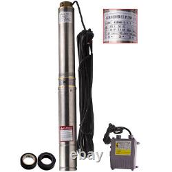 4 1100w Deep Well Submersible Bore Water Pump Stainless Steel + 20m Câble