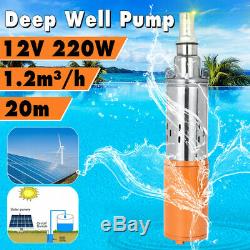 Dc12v 1.2m³ / H 30m Max Lift Deep Well Inoxydable + D'acier De Fonte Submersible Pompe À Eau