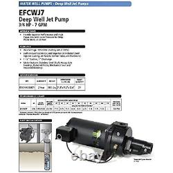 ECO-FLO PRODUCTS INCORPORATED ECO-FLO Products EFCWJ7 Pompe à jet d'eau profonde pour puits