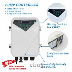 Kit de pompe à eau solaire immergée 4 DC avec contrôleur MPPT 110V 2HP grand débit