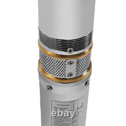Pompe à Eau Submersible en Acier Inoxydable pour Puits Profond de 4 pouces, 1.5HP (110V 60Hz), 295FT 24GPM