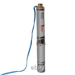 Pompe à eau de puits profond de 1,5 CV en acier inoxydable submersible 295ft 24GPM 110V Nouveau