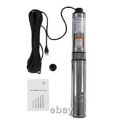 Pompe à eau de puits profond submersible en acier inoxydable 110V 0.5HP 157ft 16GPM