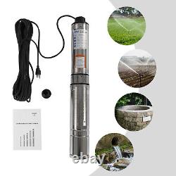 Pompe à eau immergée pour puits profonds en acier inoxydable 110V 0.5HP 157ft 16GPM Nouveau