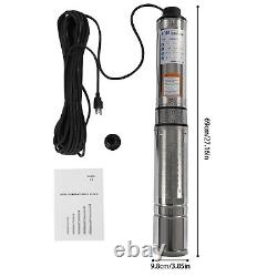 Pompe à eau immergée pour puits profonds en acier inoxydable 110V 0.5HP 157ft 16GPM Nouveau