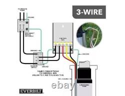 Pompe à eau potable Everbilt EFSUB7-123HD pour puits profond 3/4 HP, 3 fils, 10GPM, 230V