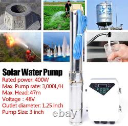 Pompe à eau solaire 48V, pompe submersible à eau de puits profond en acier inoxydable de 3 pouces, alimentée en courant continu.