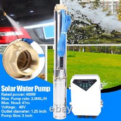 Pompe à eau solaire DC immergée pour puits profonds avec contrôleur MPPT 3 3000L/H