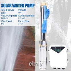 Pompe à eau solaire DC immergée pour puits profonds avec contrôleur MPPT 3 3000L/H