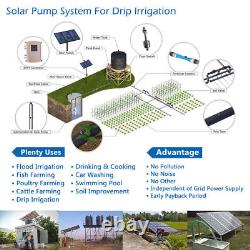 Pompe à eau solaire immergée 4 DC Deep Well 48V 750W avec kit de contrôleur MPPT pour forage