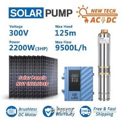 Pompe à eau solaire immergée hybride profonde 4 AC/DC 2200W 3HP pour irrigation.