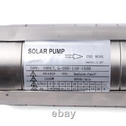 Pompe à eau solaire pour puits profond de 7500L/H, 110V, 2HP avec contrôleur MPPT submersible, kit inclus.