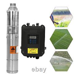 Pompe à eau solaire submersible DC Deep Bore Well 24V 210W avec kit de contrôleur MPPT