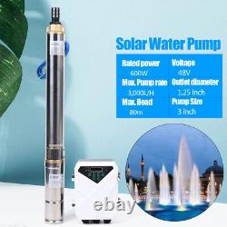 Pompe à eau solaire submersible à forage profond de 3 DC avec contrôleur MPPT 48V 600W