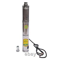 Pompe à eau solaire submersible pour puits profond, pompe à eau en acier inoxydable à vis CC 24V 370W