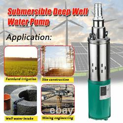 Pompe à eau solaire submersible pour puits profonds de 15 mètres/50 pieds, 220W 12V, étang