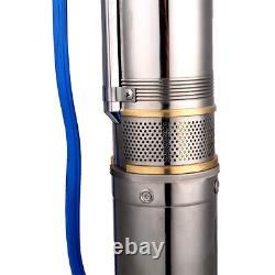 Pompe à eau submersible SHYLIYU de 4 pouces, 3/4HP, pour puits profonds, 110V/60Hz, 23GPM, 550W.