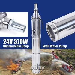 Pompe à eau submersible à trou de forage alimentée par l'énergie solaire 24V 370W, débit 1,8 m³/h
