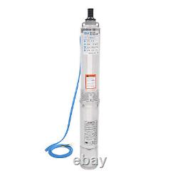 Pompe de puits d'eau de 1HP en acier inoxydable Pompe submersible de puits profond 3420RPM 750W