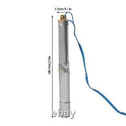 Pompe de puits profond 0,33HP Pompe de puits submersible 16GPM 110V Pompe de puits profond 151 ft