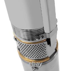 Pompe de puits profond 0,5HP 216ft Pompe submersible 16GPM avec boîtier de commande 110V 33ft de câble