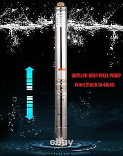Pompe de puits profond SHYLIYU 2,5 pouces 1/2HP 110V/60Hz 370W 13GPM Pompe à eau submersible