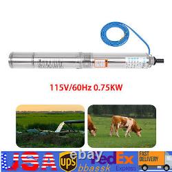 Pompe de puits profond en acier inoxydable Pompe de puits d'eau Pompe à eau submersible 0,75 kW