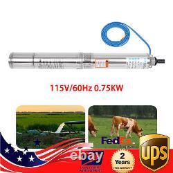 Pompe de puits profond en acier inoxydable Pompe de puits d'eau Pompe à eau submersible 0,75 kW