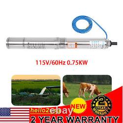 Pompe de puits profond en acier inoxydable Pompe de puits d'eau Pompe à eau submersible 0.75KW