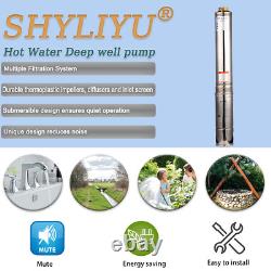 Pompe de puits profond submersible SHYLIYU 4 pouces 1/2HP 110V/60Hz 370W 23GPM