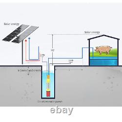 Pompe solaire de puits profond avec pompe à eau à 4 pales, élévation de 20 mètres, 1 pouce, 1,5 pouce.